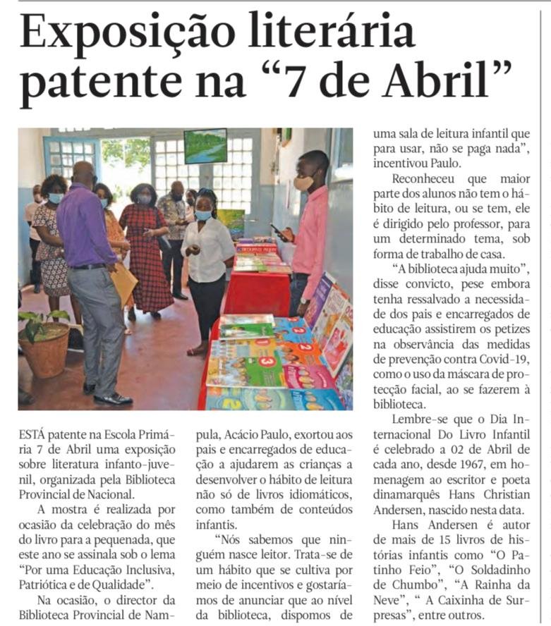 Exposição literária patente na ” 7 de Abril “